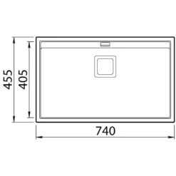 Clearwater Capri 1 Bowl Granite Composite Inset/Undermount Kitchen Sink - 740 x 455mm