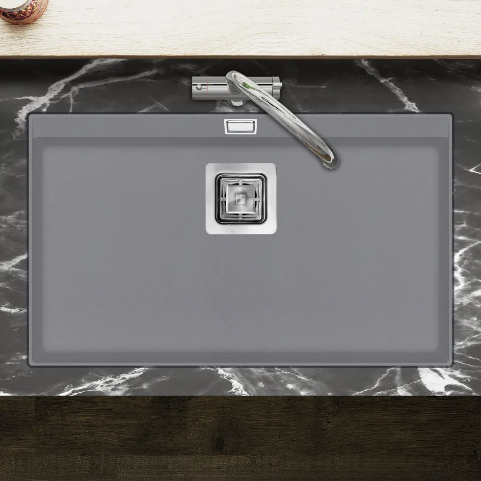 Clearwater Capri 1 Bowl Granite Composite Inset/Undermount Kitchen Sink - 740 x 455mm