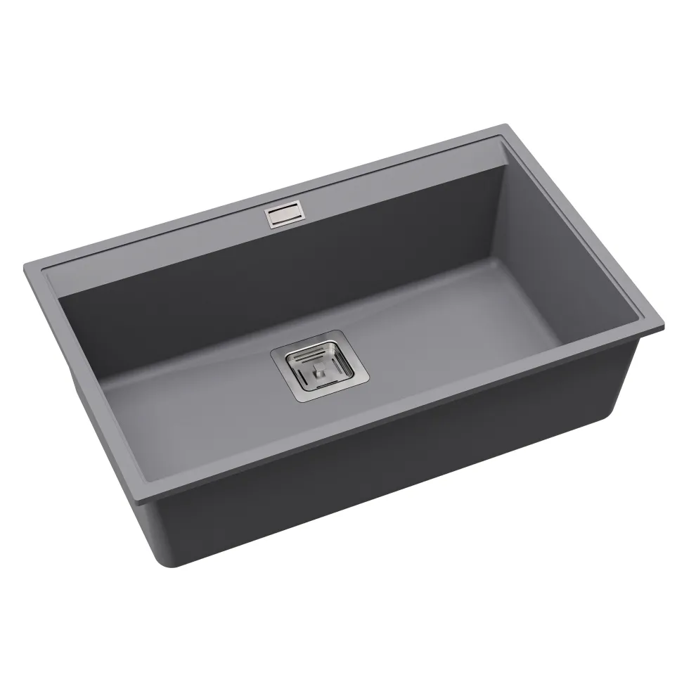 Clearwater Capri 1 Bowl Granite Composite Inset/Undermount Kitchen Sink - 740 x 455mm