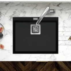 Clearwater Capri 1 Bowl Granite Composite Inset/Undermount Kitchen Sink - 505 x 405mm