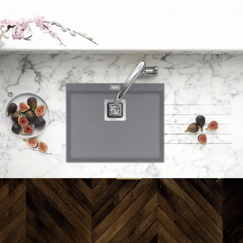 Clearwater Capri 1 Bowl Granite Composite Inset/Undermount Kitchen Sink - 505 x 405mm