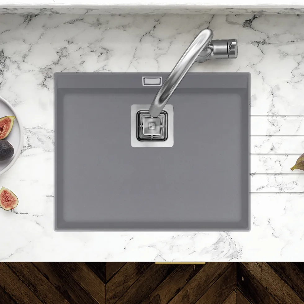 Clearwater Capri 1 Bowl Granite Composite Inset/Undermount Kitchen Sink - 505 x 405mm