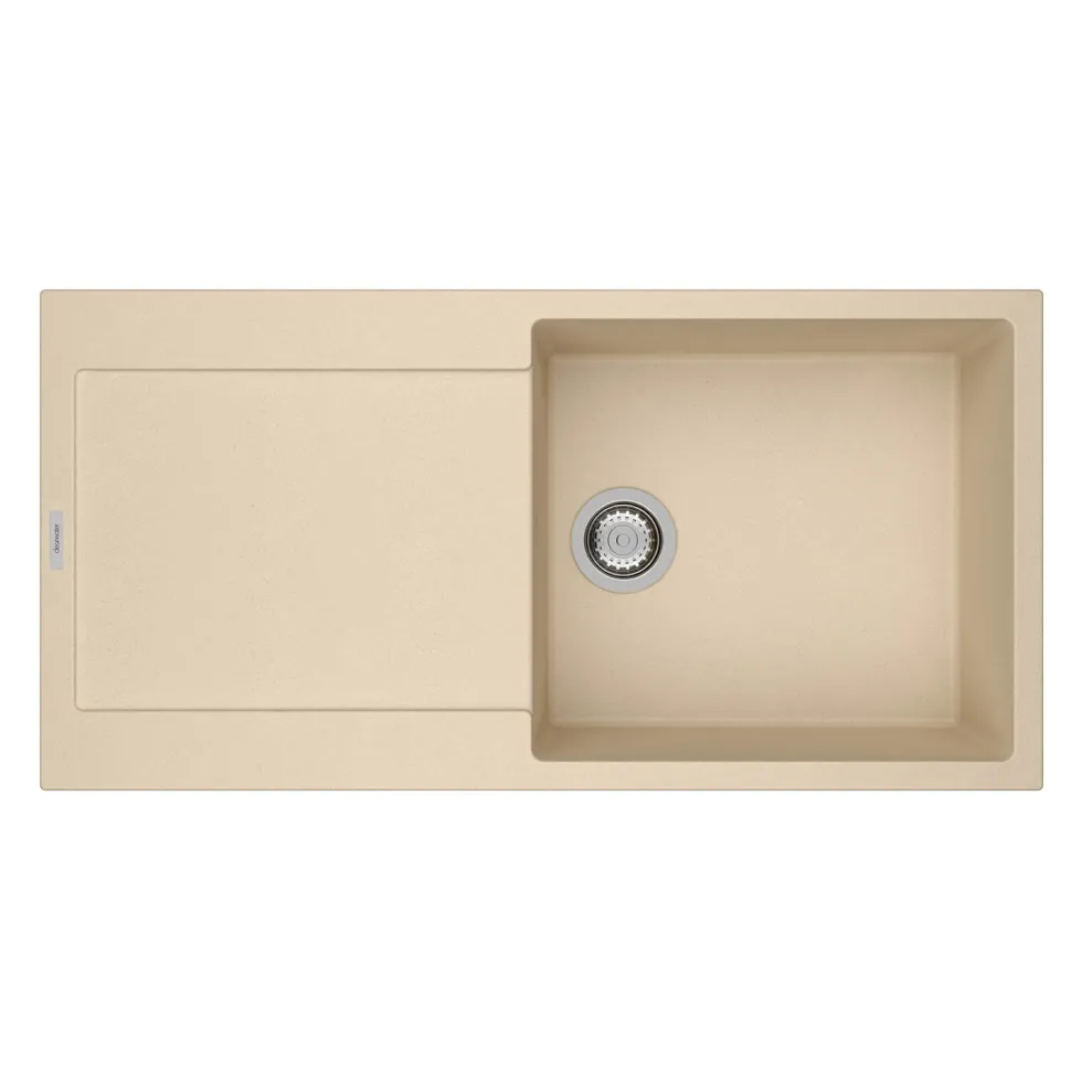 Clearwater Carina 1 Bowl Granite Composite Sink & Waste with Reversible Drainer - 1000 x 500mm