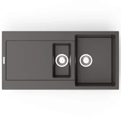 Clearwater Carina 1.5 Bowl Granite Composite Sink & Waste with Reversible Drainer - 1000 x 500mm