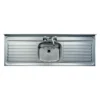 Clearwater Contract Lay-on Single Bowl Stainless Steel Sink (Square Front) with Double Drainer & 2 Tap Holes - 1600 x 543mm