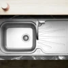 Clearwater Deep Blue Single Bowl Brushed Stainless Steel Sink & Waste with Reversible Drainer - 1000 x 500mm