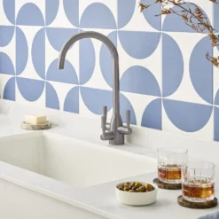Clearwater Eclipse Triple Lever Mono Kitchen Mixer and Cold Filtered Water Tap - Brushed Nickel