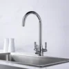 Clearwater Eclipse Triple Lever Mono Kitchen Mixer and Cold Filtered Water Tap - Polished Chrome