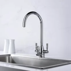 Clearwater Eclipse Triple Lever Mono Kitchen Mixer and Cold Filtered Water Tap - Polished Chrome