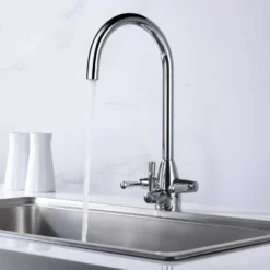 Clearwater Eclipse Triple Lever Mono Kitchen Mixer and Cold Filtered Water Tap - Polished Chrome