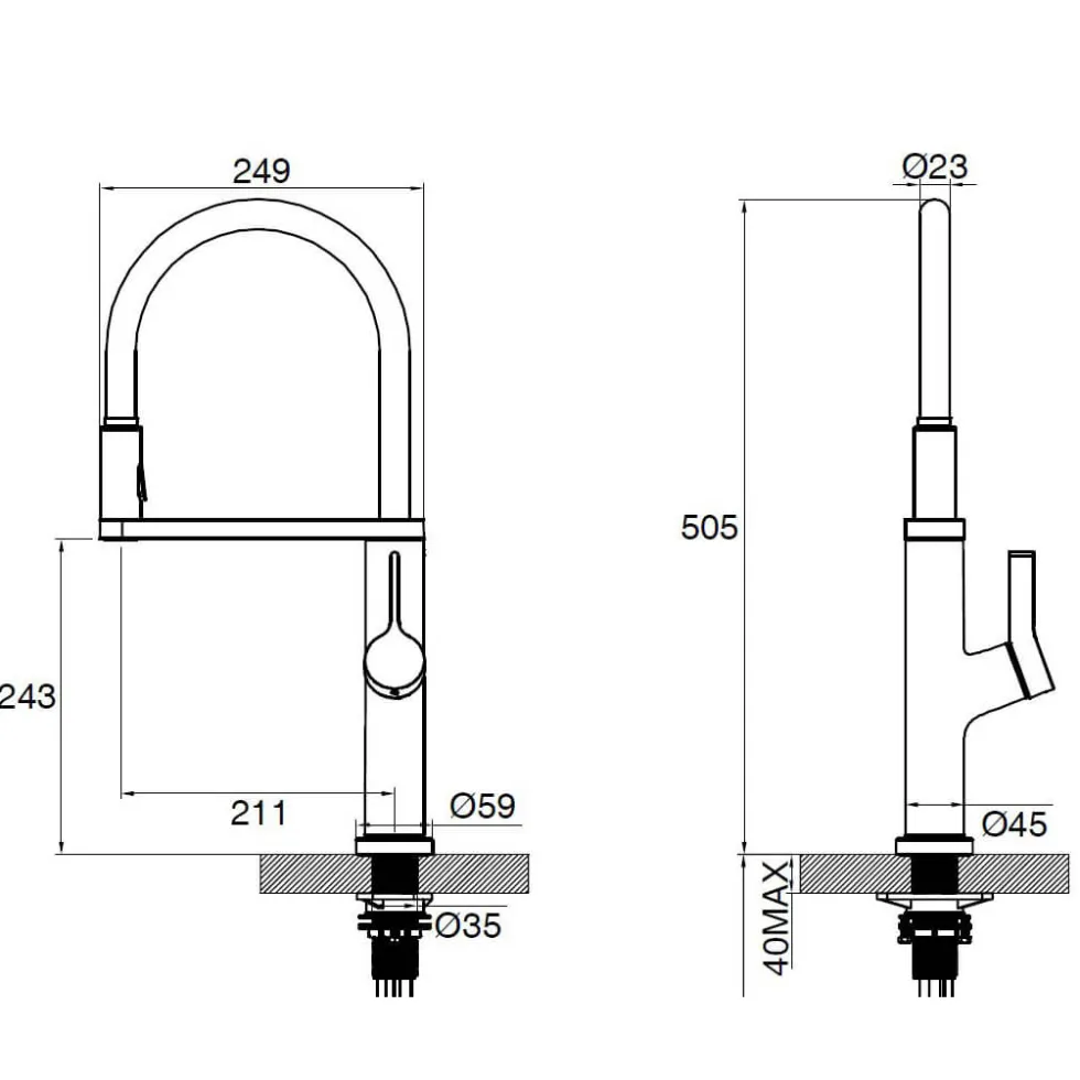 Clearwater Galex WRAS Approved Single Lever Mono Pull Out Spray Kitchen Mixer and Cold Filtered Water Tap with Ultrapure Filter Kit