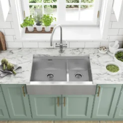 Clearwater Infinity Smart Butler 1.5 Bowl Brushed Stainless Steel Kitchen Sink & Waste - 800 x 510mm