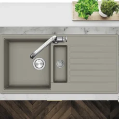 Clearwater Kameo Smart 1.5 Bowl Granite Composite Kitchen Sink - 1000 x 500mm