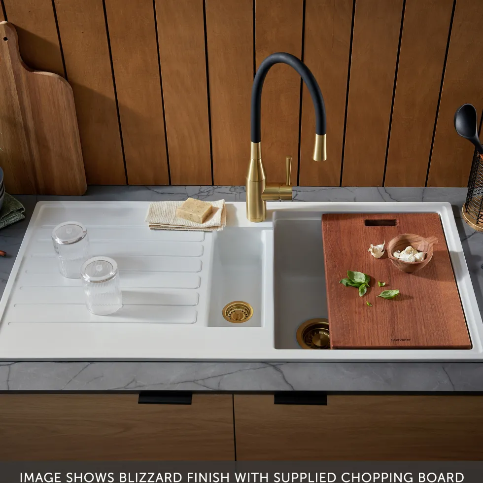 Clearwater Kameo Smart 1.5 Bowl Granite Composite Kitchen Sink - 1000 x 500mm