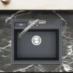 Clearwater Kameo-X Smart 1 Bowl Granite Composite Inset/Undermount Kitchen Sink & Waste Kit - 560 x 500mm