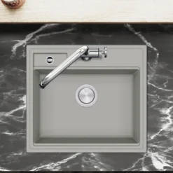 Clearwater Kameo-X Smart 1 Bowl Granite Composite Inset/Undermount Kitchen Sink & Waste Kit - 560 x 500mm