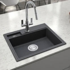 Clearwater Kameo-X Smart 1 Bowl Granite Composite Inset/Undermount Kitchen Sink & Waste Kit - 560 x 500mm