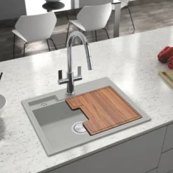 Clearwater Kameo-X Smart 1 Bowl Granite Composite Inset/Undermount Kitchen Sink & Waste Kit - 560 x 500mm