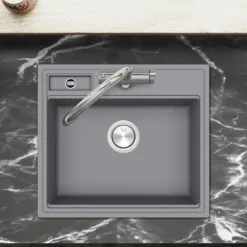 Clearwater Kameo-X Smart 1 Bowl Granite Composite Inset/Undermount Kitchen Sink & Waste Kit - 560 x 500mm