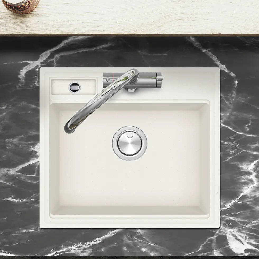 Clearwater Kameo-X Smart 1 Bowl Granite Composite Inset/Undermount Kitchen Sink & Waste Kit - 560 x 500mm