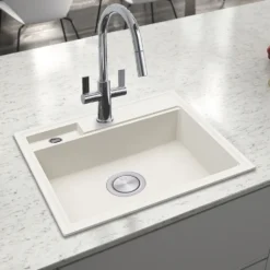 Clearwater Kameo-X Smart 1 Bowl Granite Composite Inset/Undermount Kitchen Sink & Waste Kit - 560 x 500mm