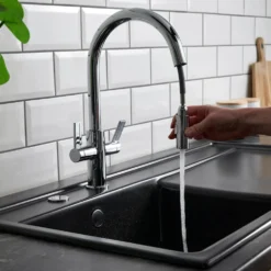 Clearwater Kira Twin Lever Mono Pull Out Spray Kitchen Mixer