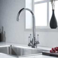 Clearwater Krypton Triple Lever Mono Kitchen Mixer and Cold Filtered Water Tap