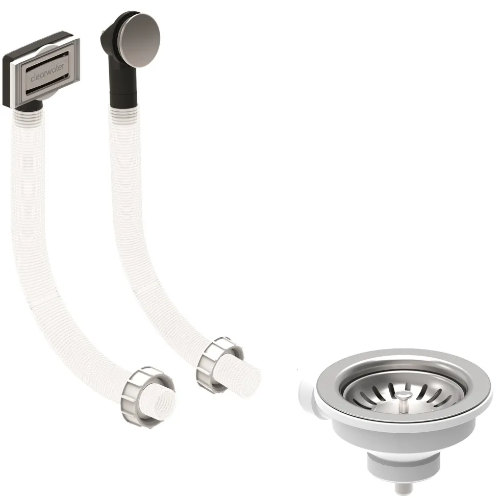 Clearwater 90mm Basket Strainer Waste & Overflow for Single Bowl Ceramic Sinks