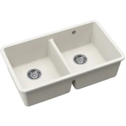 Clearwater Nova 2 Bowl Granite Composite Inset/Undermount Kitchen Sink - 810 x 480mm