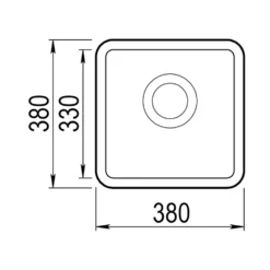 Clearwater Nova 1 Bowl Granite Composite Inset/Undermount Kitchen Sink - 380 x 380mm