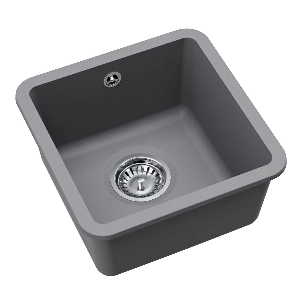 Clearwater Nova 1 Bowl Granite Composite Inset/Undermount Kitchen Sink - 380 x 380mm