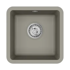 Clearwater Nova 1 Bowl Granite Composite Inset/Undermount Kitchen Sink - 380 x 380mm