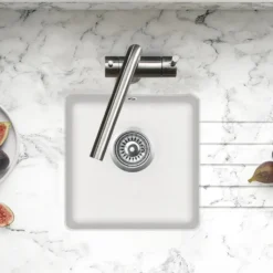 Clearwater Nova 1 Bowl Granite Composite Inset/Undermount Kitchen Sink - 380 x 380mm