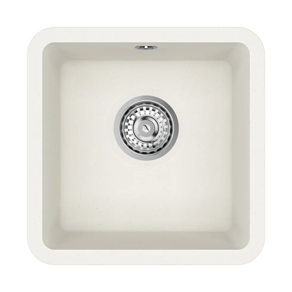 Clearwater Nova 1 Bowl Granite Composite Inset/Undermount Kitchen Sink - 380 x 380mm