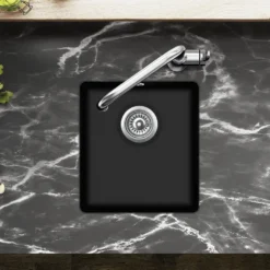 Clearwater Nova 1 Bowl Granite Composite Inset/Undermount Kitchen Sink - 420 x 460mm