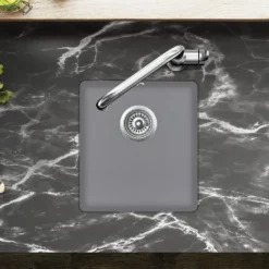 Clearwater Nova 1 Bowl Granite Composite Inset/Undermount Kitchen Sink - 420 x 460mm
