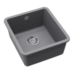 Clearwater Nova 1 Bowl Granite Composite Inset/Undermount Kitchen Sink - 420 x 460mm