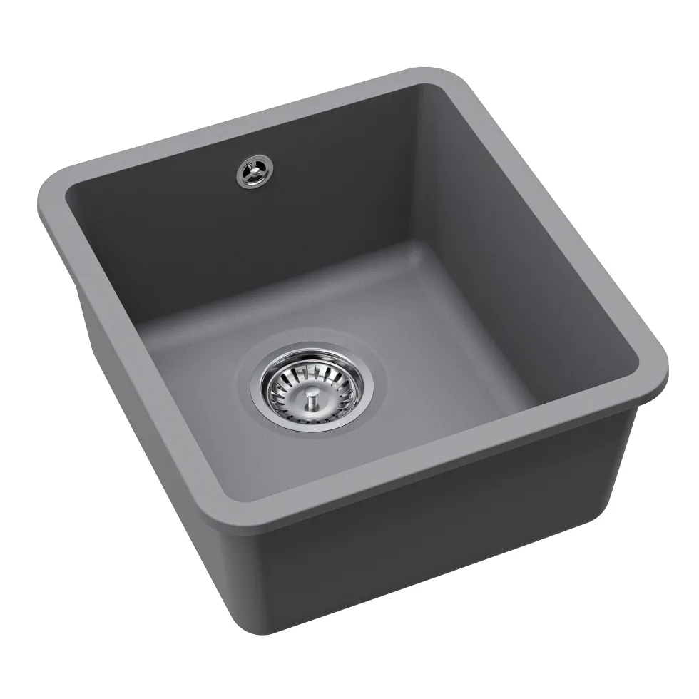 Clearwater Nova 1 Bowl Granite Composite Inset/Undermount Kitchen Sink - 420 x 460mm