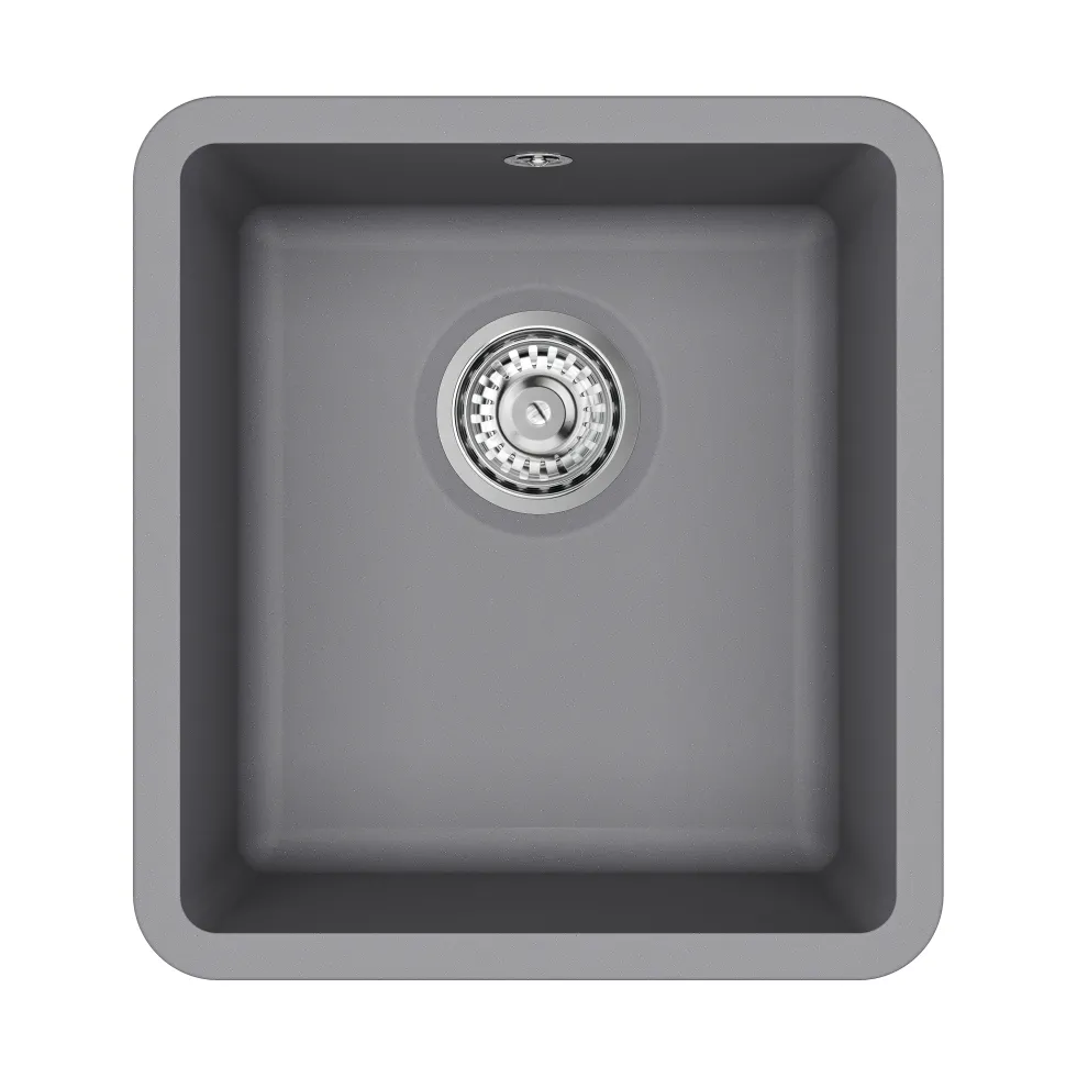 Clearwater Nova 1 Bowl Granite Composite Inset/Undermount Kitchen Sink - 420 x 460mm