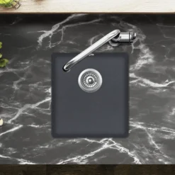 Clearwater Nova 1 Bowl Granite Composite Inset/Undermount Kitchen Sink - 420 x 460mm