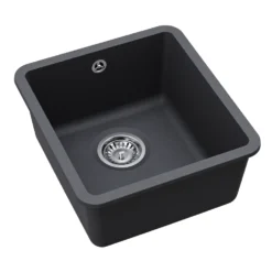 Clearwater Nova 1 Bowl Granite Composite Inset/Undermount Kitchen Sink - 420 x 460mm