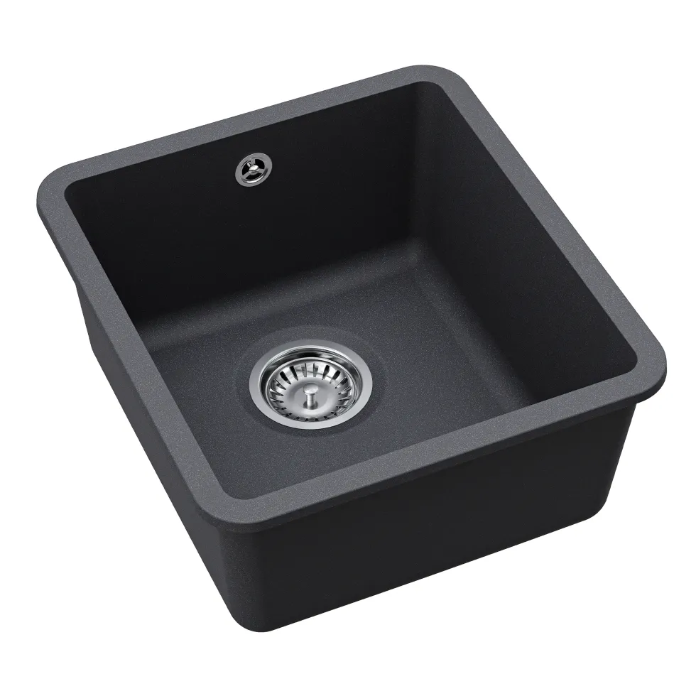 Clearwater Nova 1 Bowl Granite Composite Inset/Undermount Kitchen Sink - 420 x 460mm