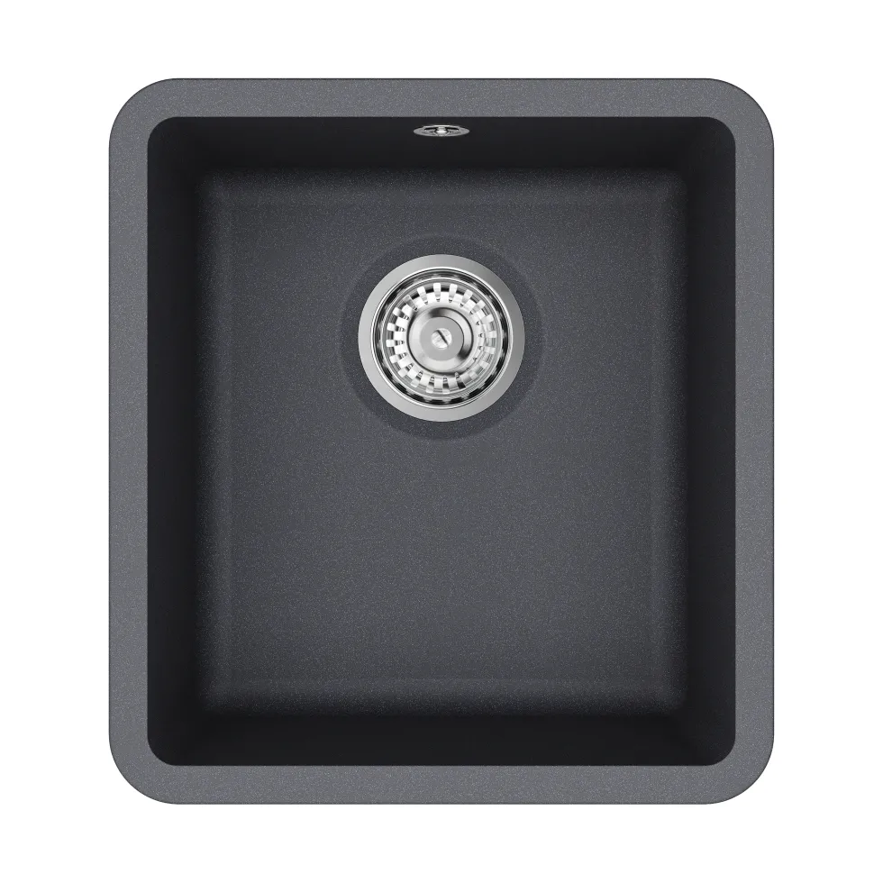 Clearwater Nova 1 Bowl Granite Composite Inset/Undermount Kitchen Sink - 420 x 460mm