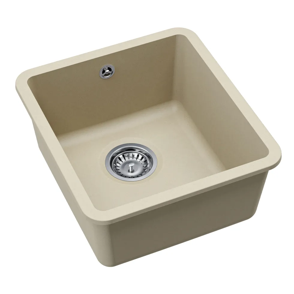 Clearwater Nova 1 Bowl Granite Composite Inset/Undermount Kitchen Sink - 420 x 460mm