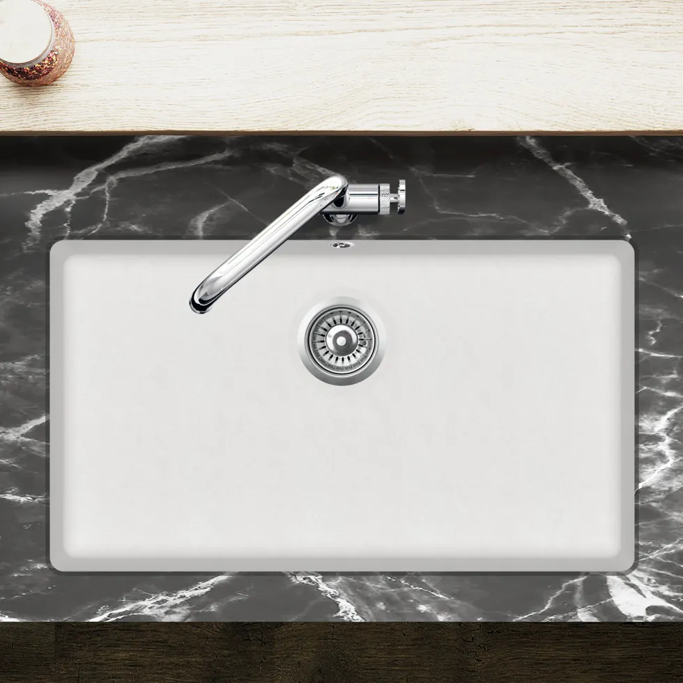 Clearwater Nova 1 Bowl Granite Composite Inset/Undermount Kitchen Sink - 810 x 480mm