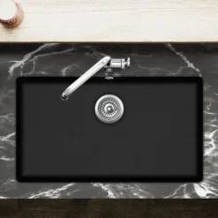 Clearwater Nova 1 Bowl Granite Composite Inset/Undermount Kitchen Sink - 810 x 480mm
