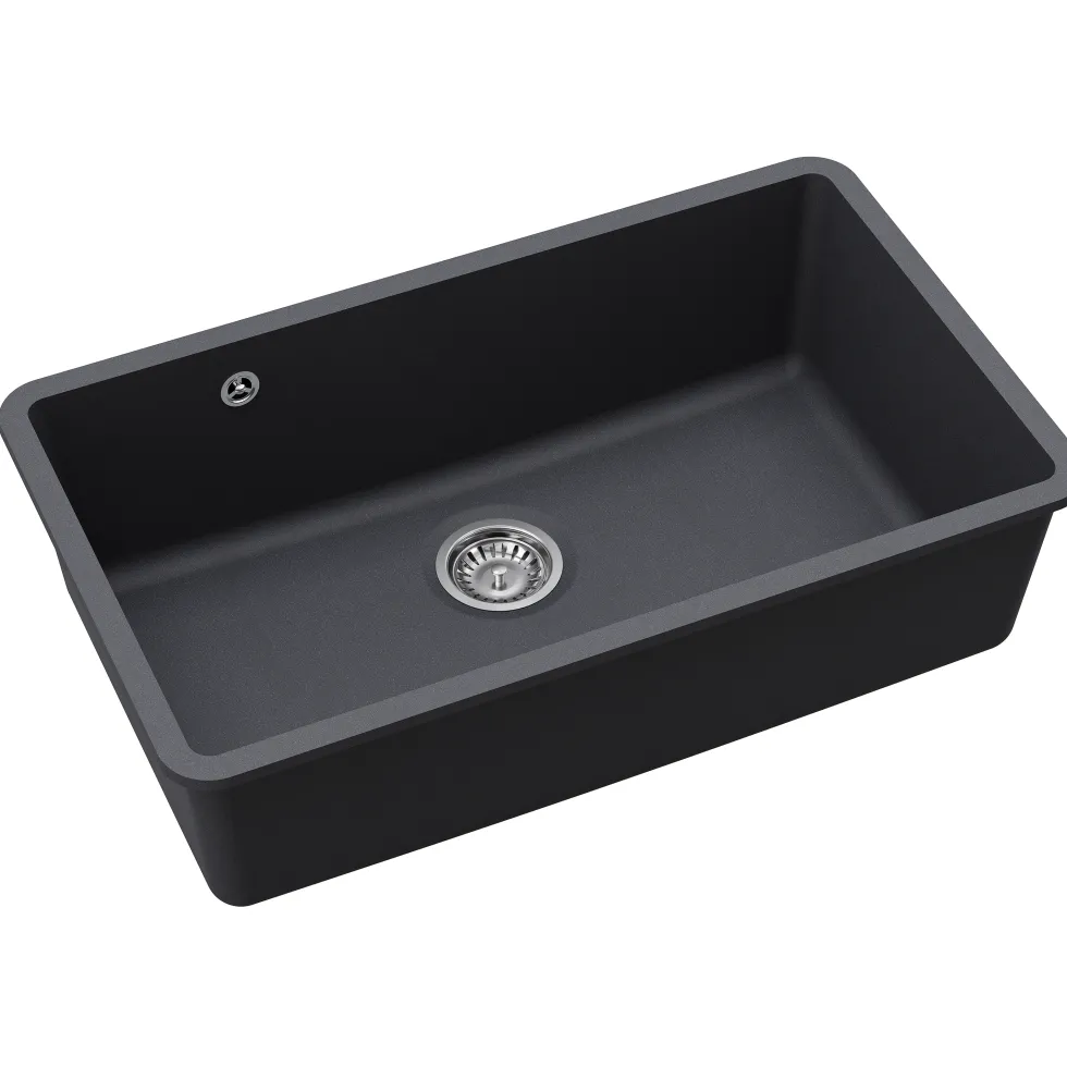 Clearwater Nova 1 Bowl Granite Composite Inset/Undermount Kitchen Sink - 810 x 480mm