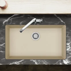 Clearwater Nova 1 Bowl Granite Composite Inset/Undermount Kitchen Sink - 810 x 480mm