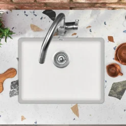 Clearwater Nova 1 Bowl Granite Composite Inset/Undermount Kitchen Sink - 585 x 460mm