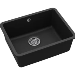 Clearwater Nova 1 Bowl Granite Composite Inset/Undermount Kitchen Sink - 585 x 460mm